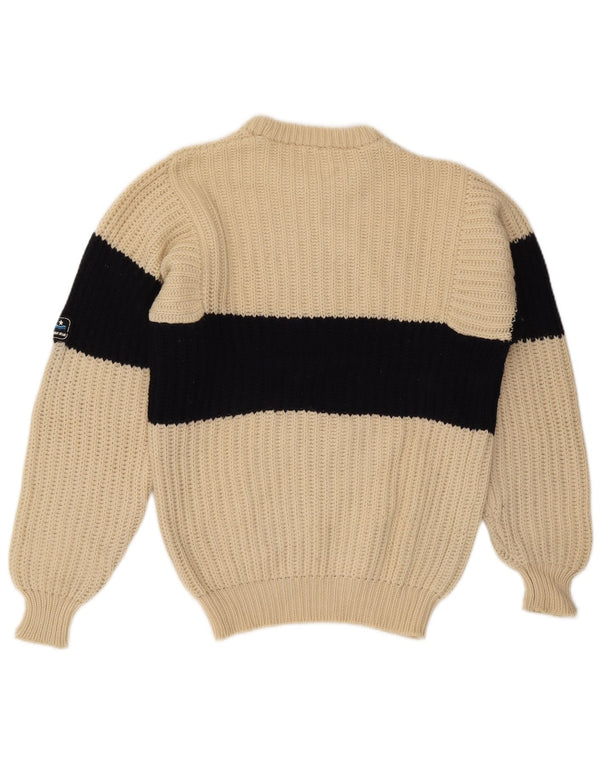 Ocean Star Herre Crew Neck Jumper Sweater IT 48 Medium Beige Colourblock