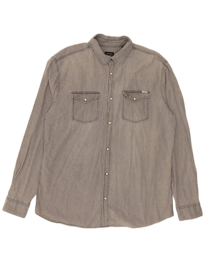 Jack & Jones Mens Shirt 2XL Grey Cotton