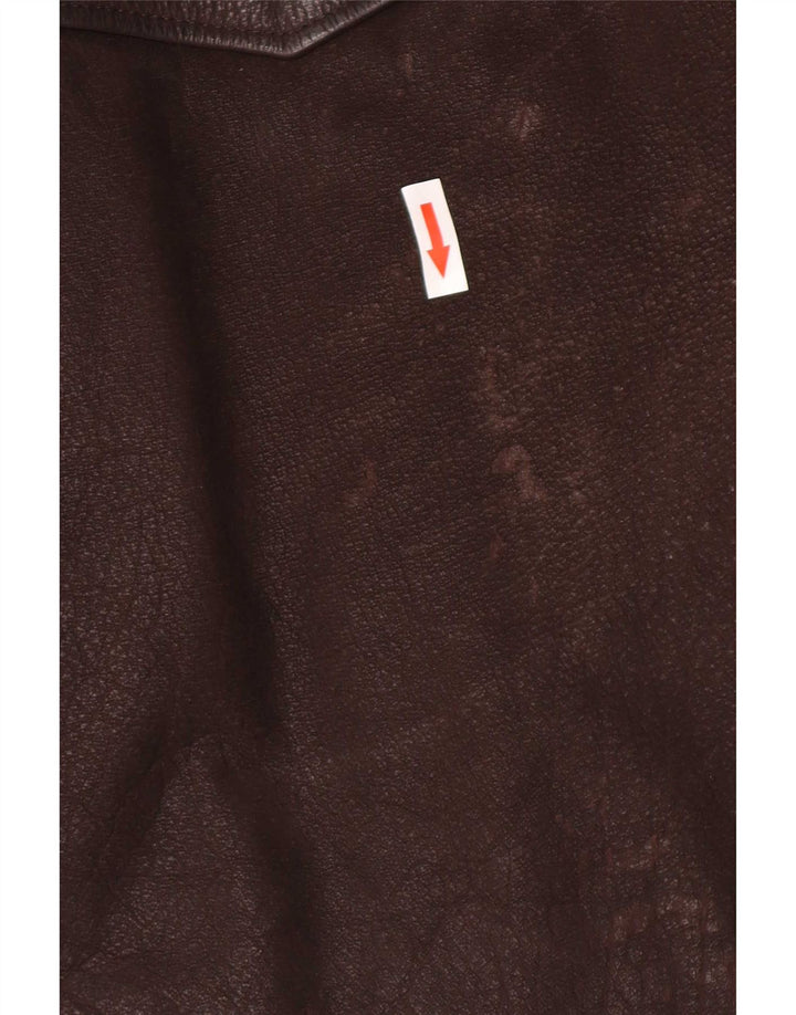 Vintage Herre Læderjakke UK 38 Medium Brun Læder