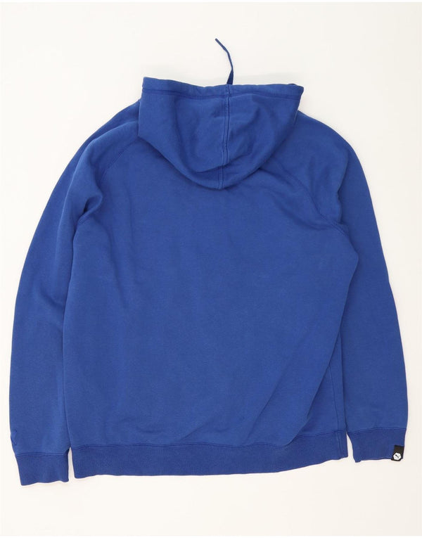 Felpa con cappuccio e zip grafica Puma da uomo 2XL in cotone blu