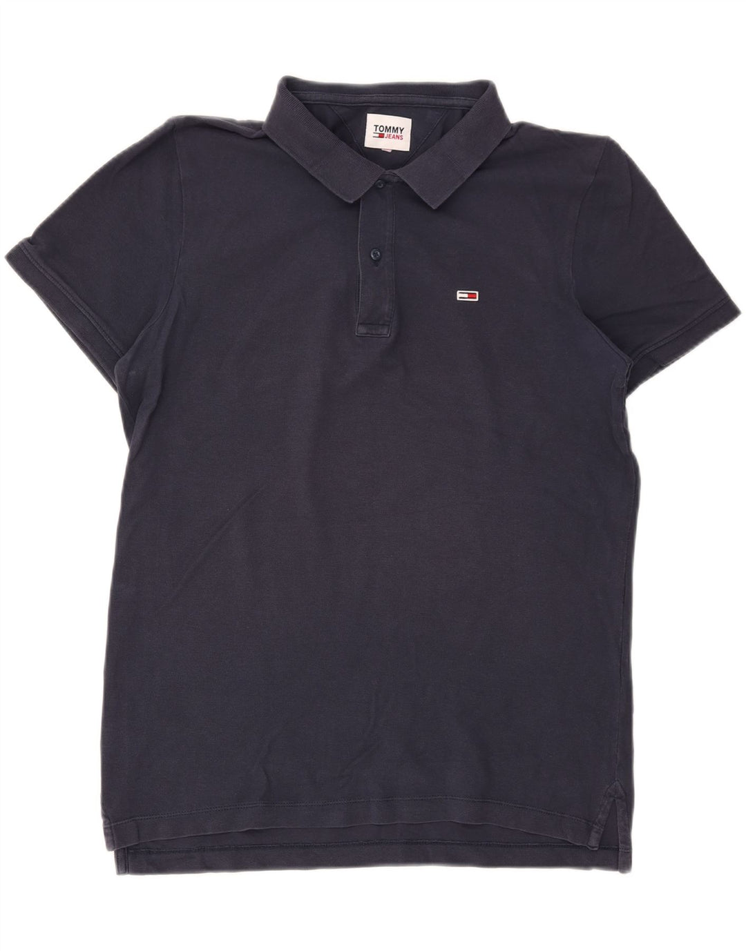 TOMMY HILFIGER Mens Polo Shirt Medium Navy Blue Vintage Tommy Hilfiger and Second-Hand Tommy Hilfiger from Messina Hembry 