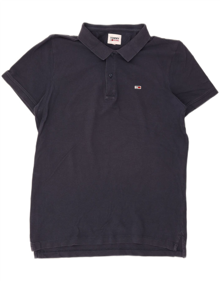 TOMMY HILFIGER Mens Polo Shirt Medium Navy Blue Vintage Tommy Hilfiger and Second-Hand Tommy Hilfiger from Messina Hembry 