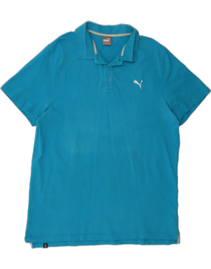 PUMA Mens Polo Shirt 2XL Blue Cotton Vintage Puma and Second-Hand Puma from Messina Hembry 
