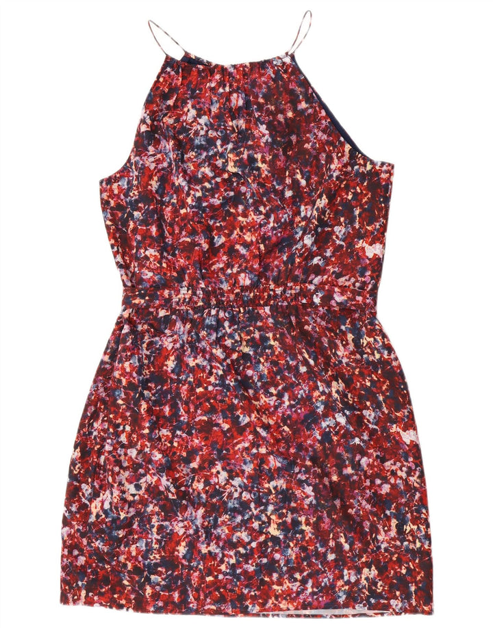 Dkny Womens Abstract Pattern Sleeveless Sheath Dress UK 14 Large Red