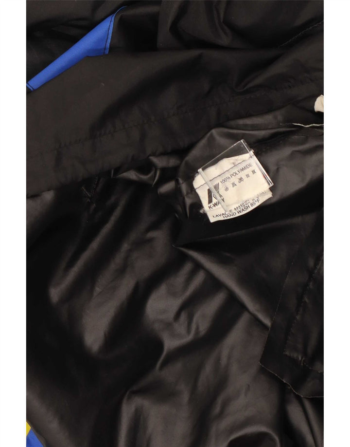 Giacca antipioggia da uomo con cappuccio K-Way UK 36 Small Nero Poliammide geometrica