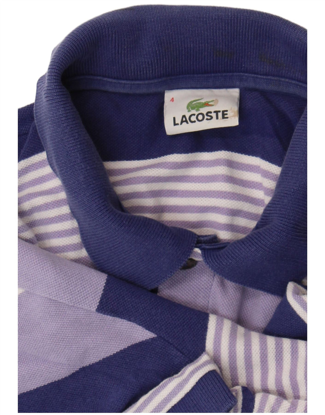 Lacoste Herre poloskjorte str. 4 Medium Lilla Stribet