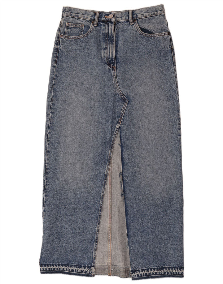 Zara Womens Maxi Denim Skirt Medium W28  Blue Cotton