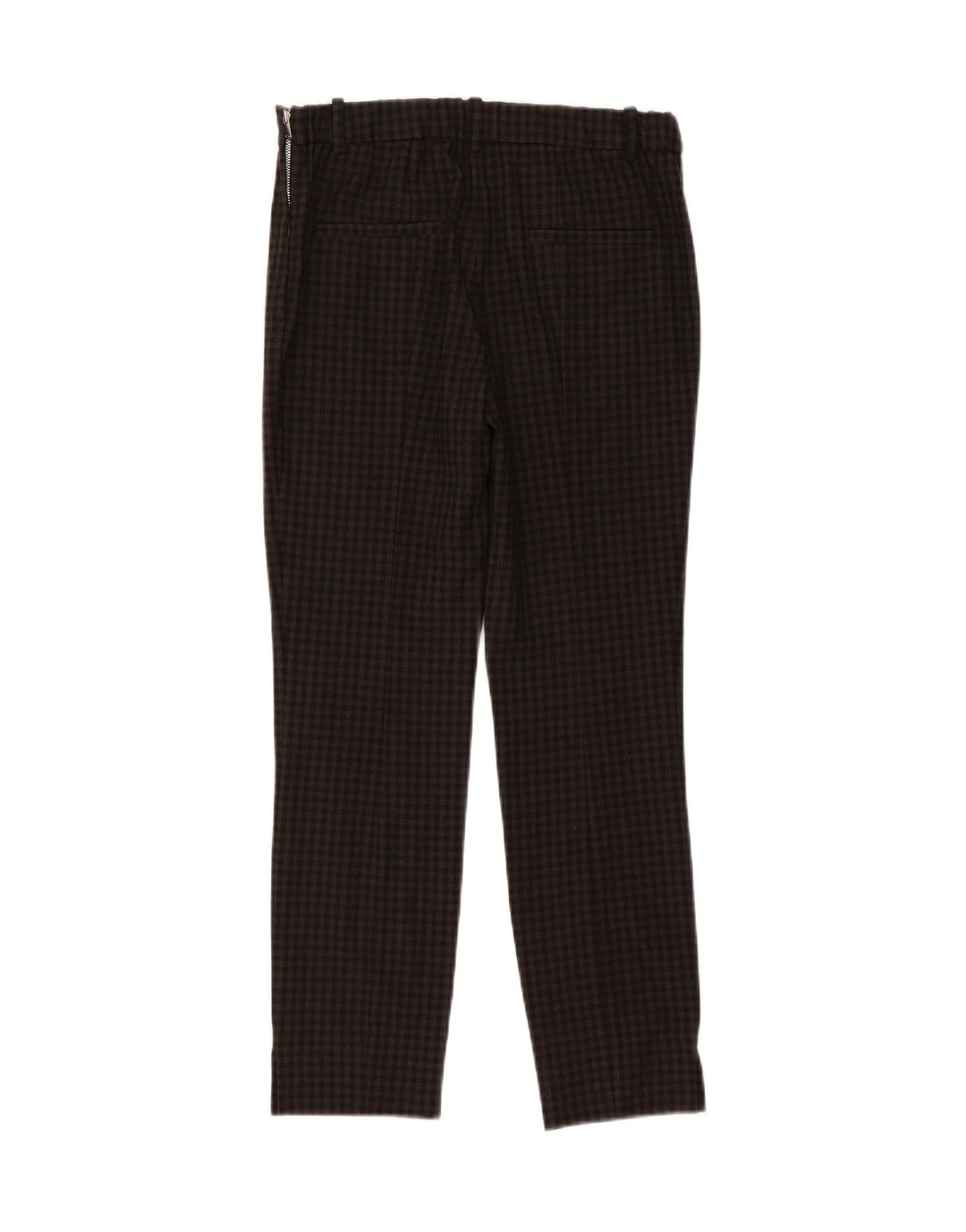 Zara Womens Slim Casual Trousers Medium W28 L28 Grey Gingham