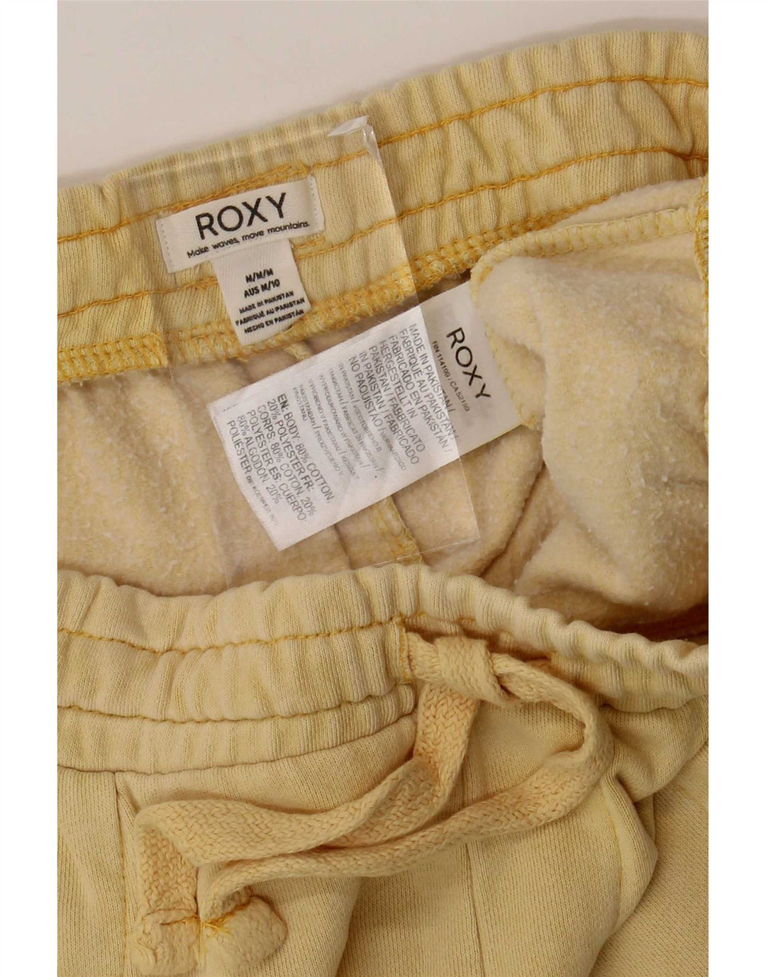 Roxy Womens Sport Shorts UK 14 Medium Yellow Cotton