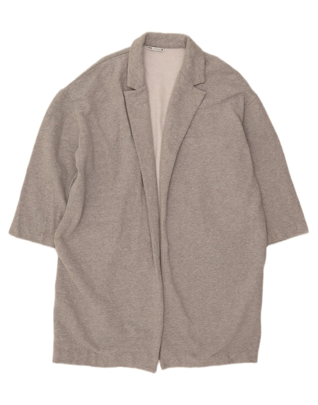 ZARA Womens Oversized Open Overcoat UK 16 Large Grey Cotton Vintage Zara and Second-Hand Zara from Messina Hembry 