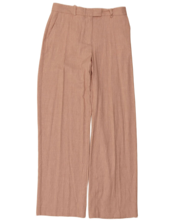 Zara Calça Chino Feminina Perna Larga Pequena W26 L31 Poliéster Rosa