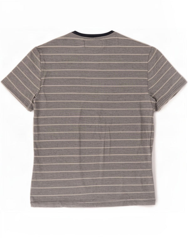 Penguin Herre T-Shirt Top Medium Blå Stribet