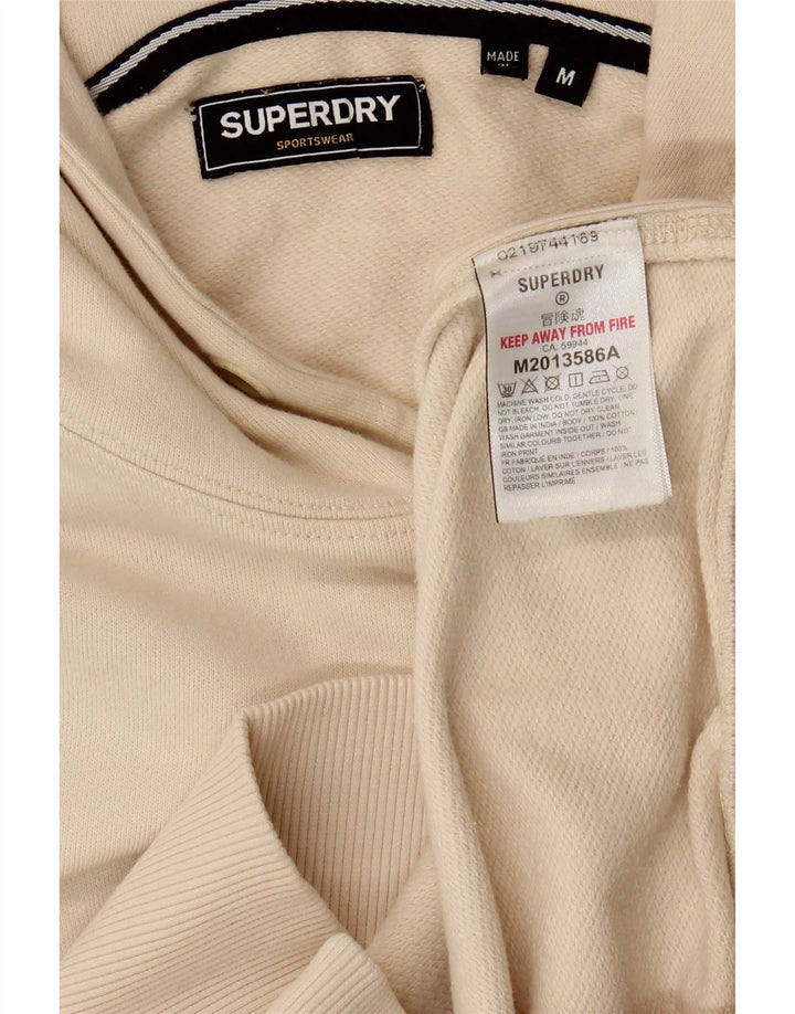 Superdry Mens Hoodie Jumper Medium Beige Cotton