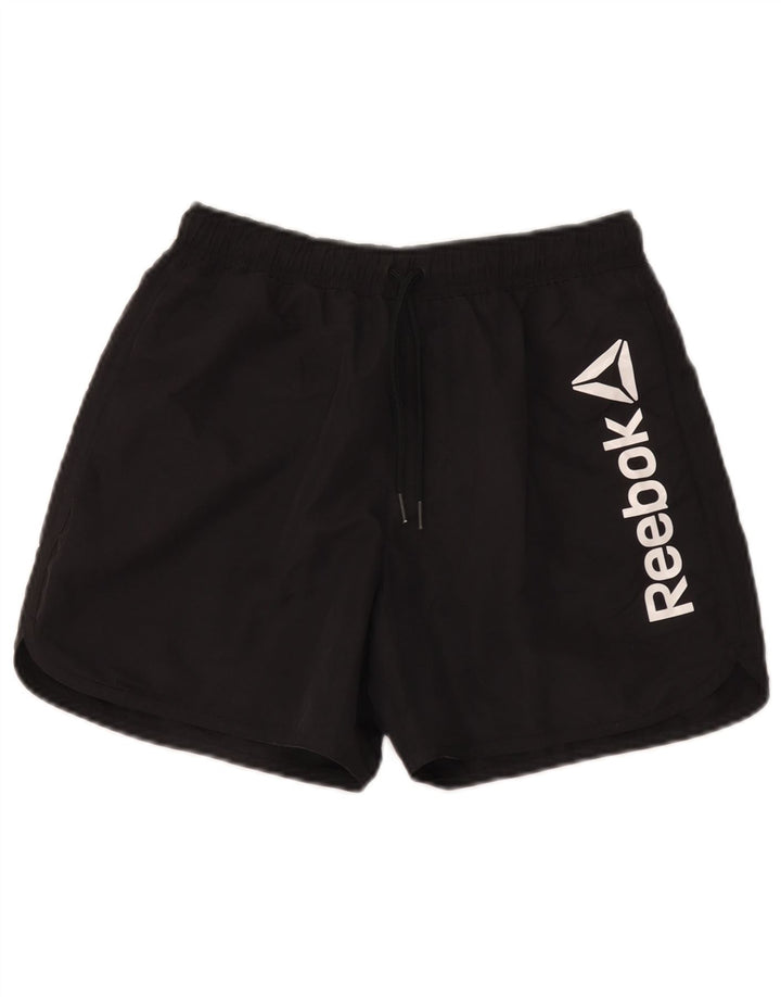 Reebok Mens Graphic Sport Shorts Small Black Polyester