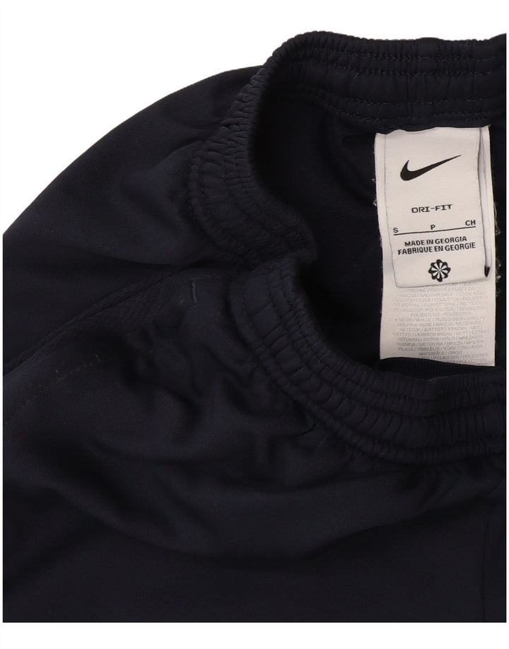 NIKE Mens Dri Fit Graphic Tracksuit Trousers Small  Navy Blue Polyester