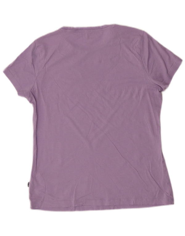 Puma Damen Grafik T-Shirt Top UK 14 Medium Lila Baumwolle
