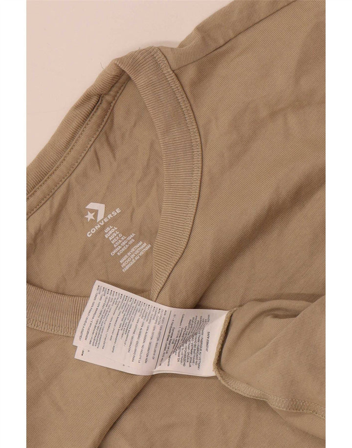 Converse grafisk t-shirt til mænd, stor beige bomuld