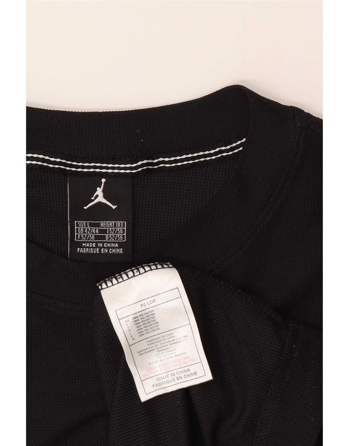 Jordan Mens Graphic Top Long Sleeve UK 42/44 Large Black Polyester