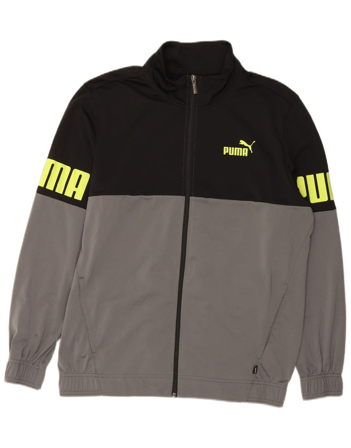 PUMA Survêtement complet graphique pour hommes, grand, noir, polyester color block