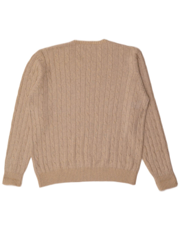 Marks & Spencer Męski sweter z okrągłym dekoltem XL, beżowy