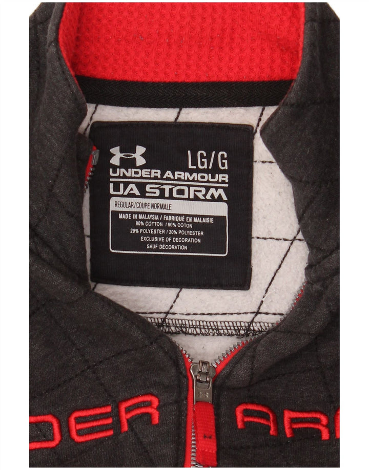 UNDER ARMOUR Mens Regular Fit Tracksuit Top Jacket Large Grey Colourblock