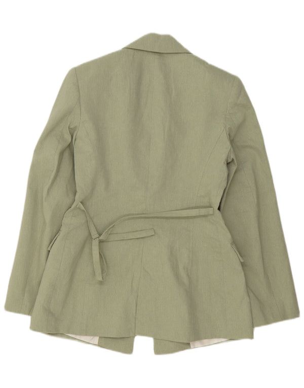 Zara Womens Open Blazer Jacket UK 6 XS Grøn