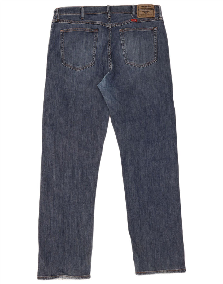 Wrangler Mens Straight Jeans W36 L32 Blue Cotton