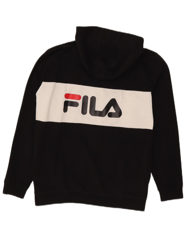 Felpa con cappuccio e zip grafica per ragazze Fila 13-14 anni Colorblock nero