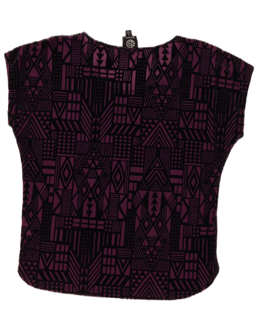 Bobedu Damen-Blusenoberteil UK 10 Small Lila Geometrisch Polyester