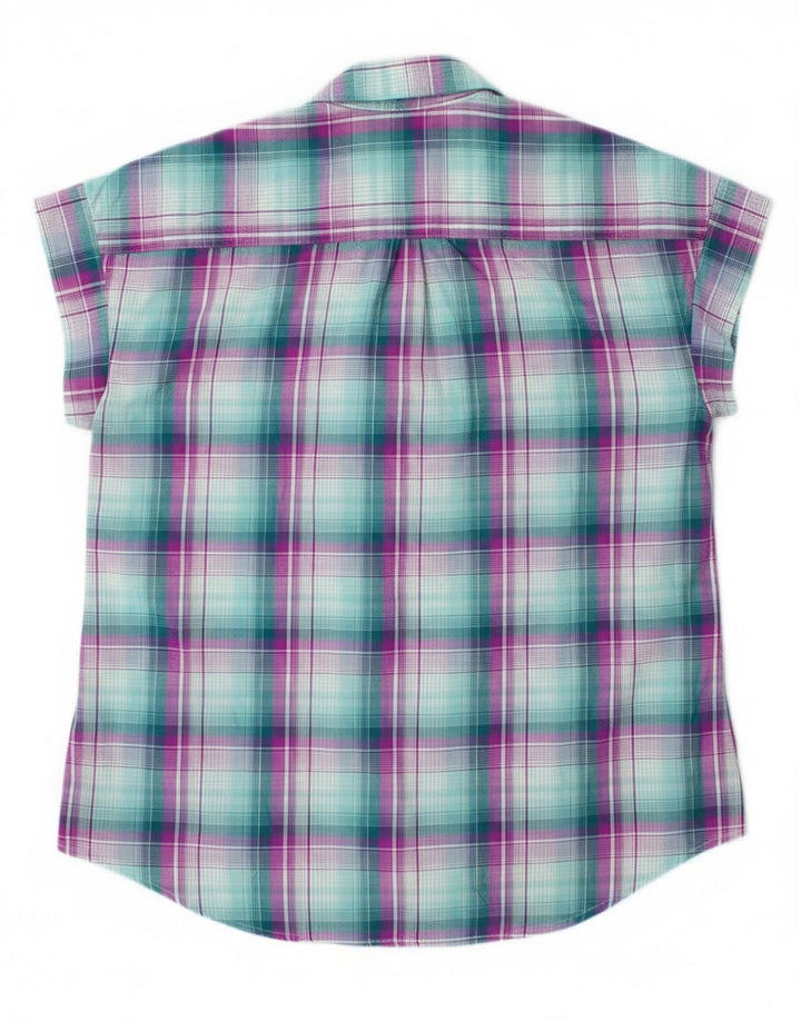 Lee Womens Riders Sleeveless Shirt UK 14 Medium Green Check Polyester