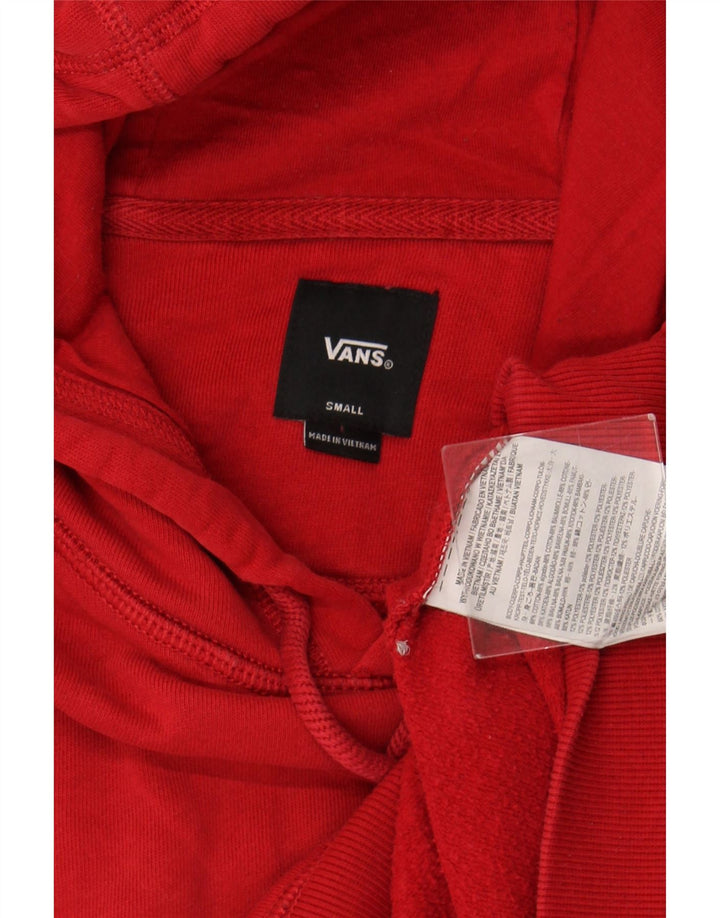 VANS Mens Hoodie Jumper Small Red Cotton