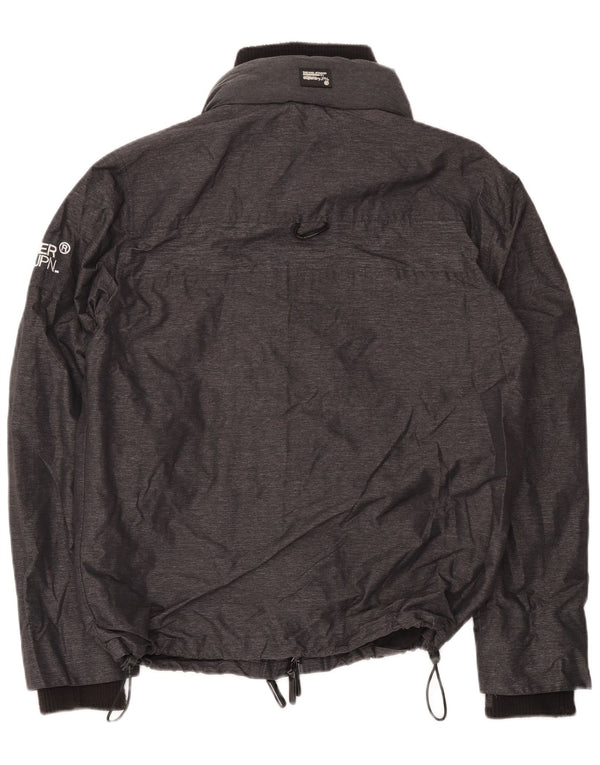 Superdry Mens Windbreaker Jacket UK 44 2XL Black Polyester