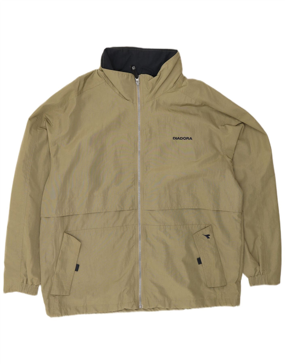DIADORA Mens Rain Jacket UK 42 XL Khaki Polyamide