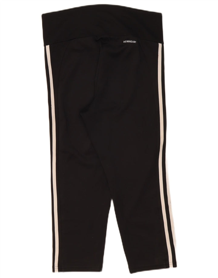 Adidas Womens Aeroready Capri Leggings UK 12/14 Medium Black Polyester