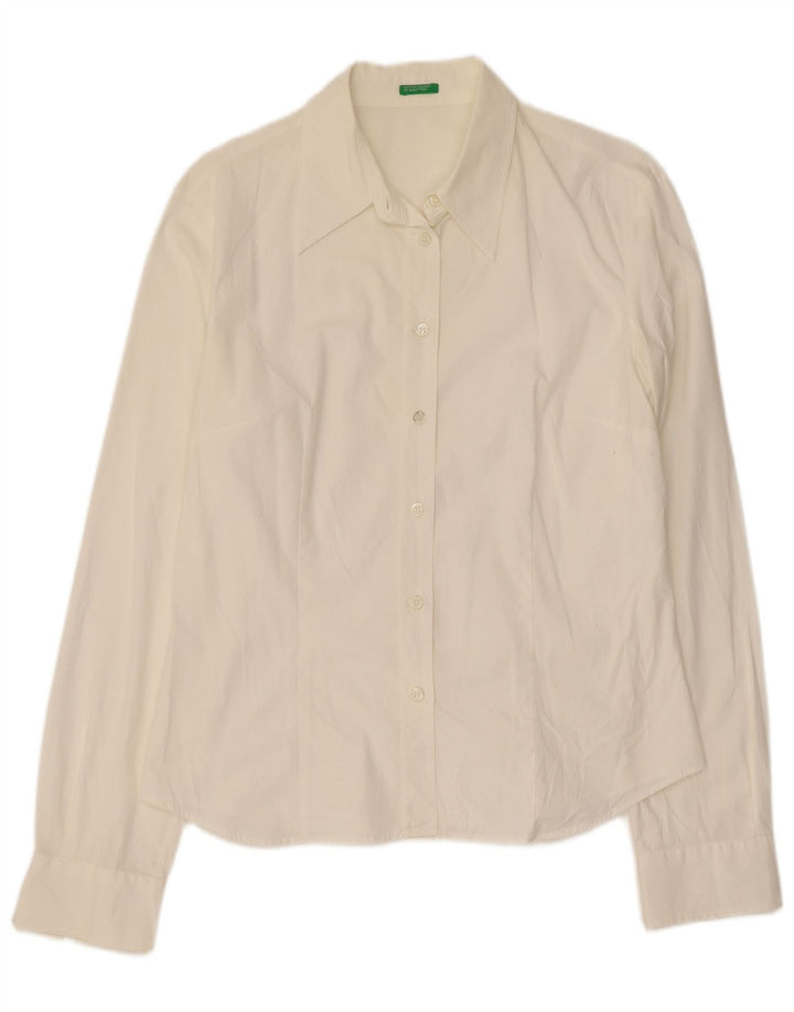 Benetton Womens Shirt UK 12 Medium White
