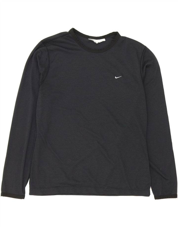 NIKE Boys Top Long Sleeve 13-14 Years Black Vintage Nike and Second-Hand Nike from Messina Hembry 