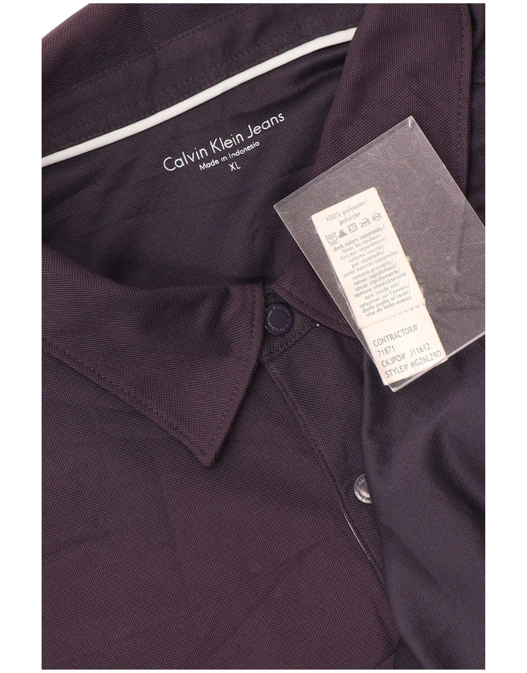 Calvin Klein Jeans Mens Polo Shirt XL Navy Blue Polyester