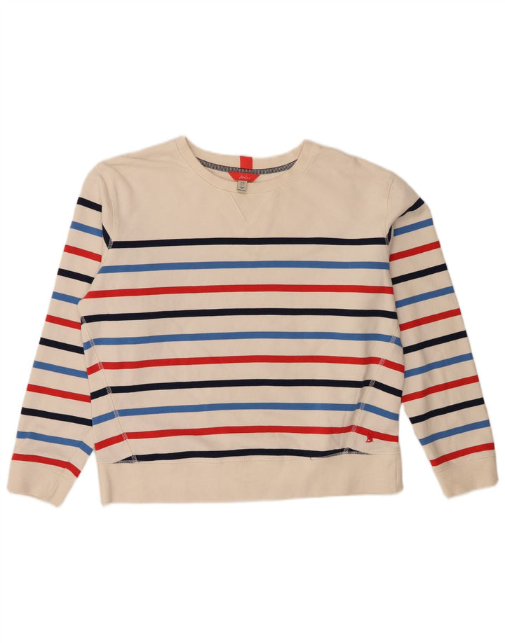 Joules Womens Oversized Sweatshirt Jumper UK 10 Small Off White Striped