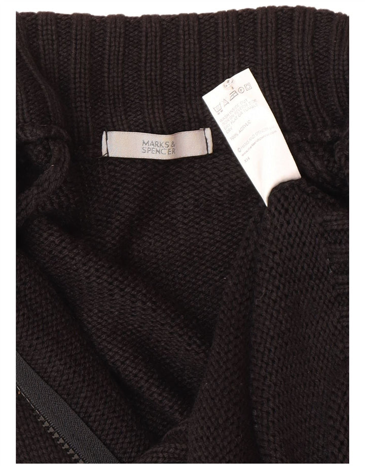 Marks & Spencer Damski sweter kardigan UK 14 Średni czarny akryl