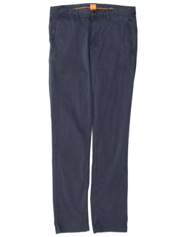 Pantaloni chino slim da uomo Hugo Boss W31 L33 cotone blu navy