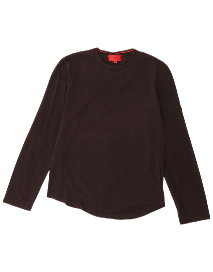 Top pentru bărbați Hugo Boss cu mânecă lungă, mic, negru, bumbac