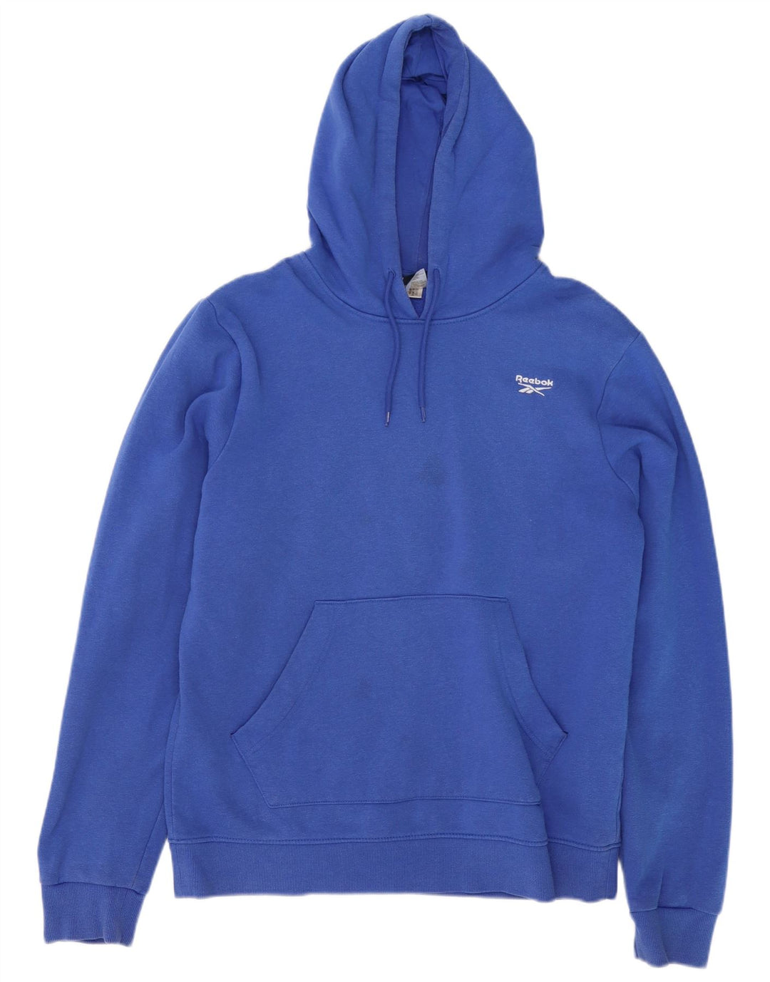 REEBOK Mens Hoodie Jumper Large Blue Cotton