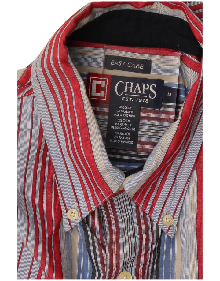 Chaps Mens Easy Care Shirt Medium Multicoloured Striped Cotton