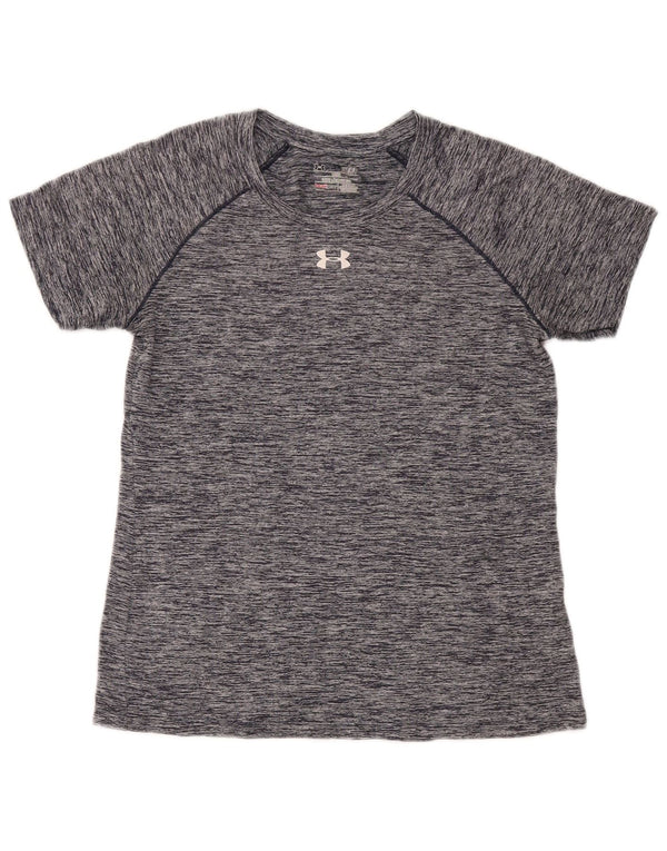 Maglietta Under Armour da uomo Heat Gear Top in poliestere chiazzato grigio piccolo