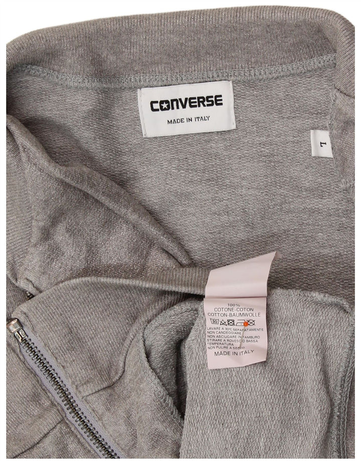 Jachetă de trening pentru femei CONVERSE UK 14, bumbac argintiu mare