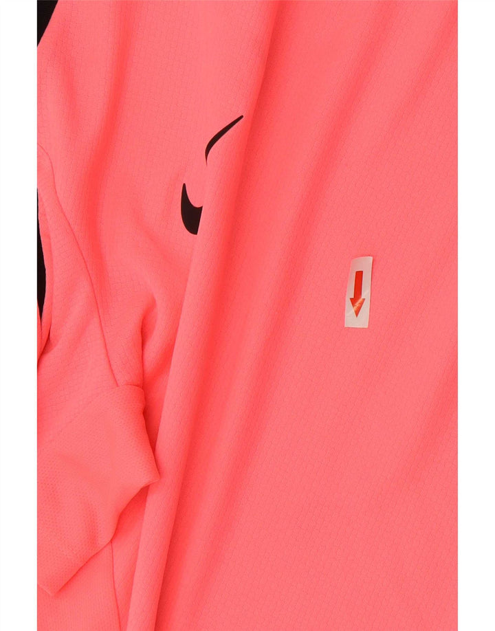 T-shirt Nike Dri Fit da uomo, grande, in poliestere color block rosa