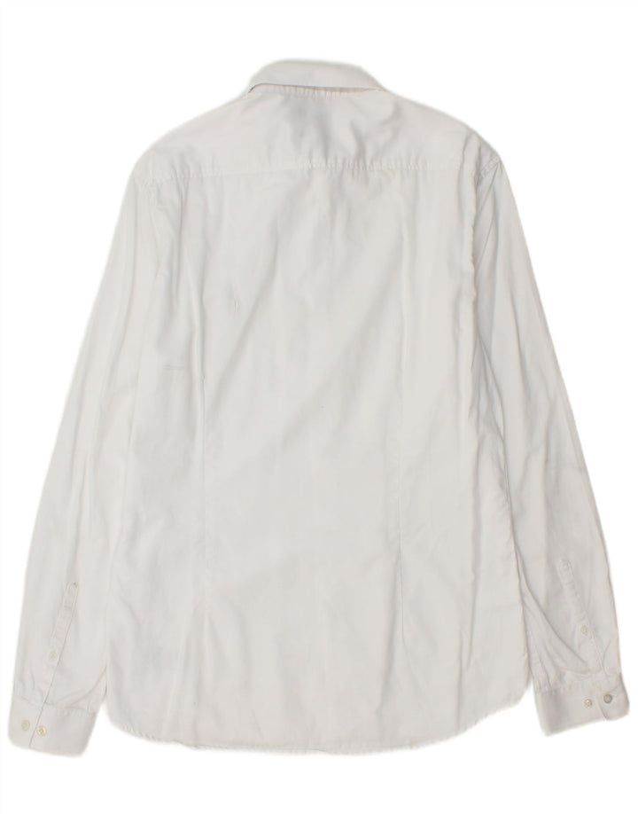 JULES Mens Slim Fit Shirt Medium White Cotton