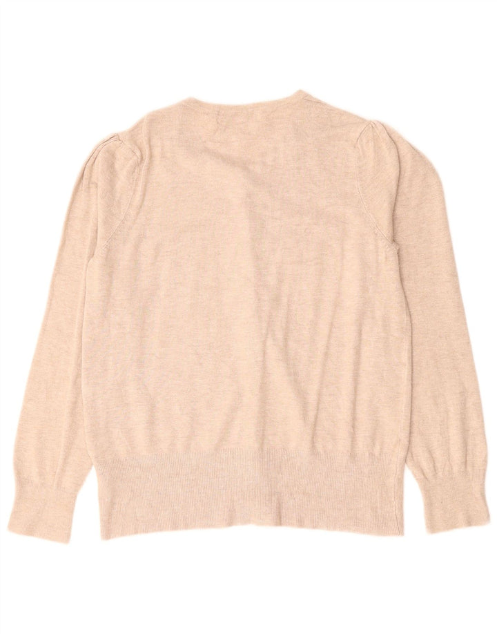 MARKS & SPENCER Womens Cardigan Sweater UK 12 Medium Beige Viscose