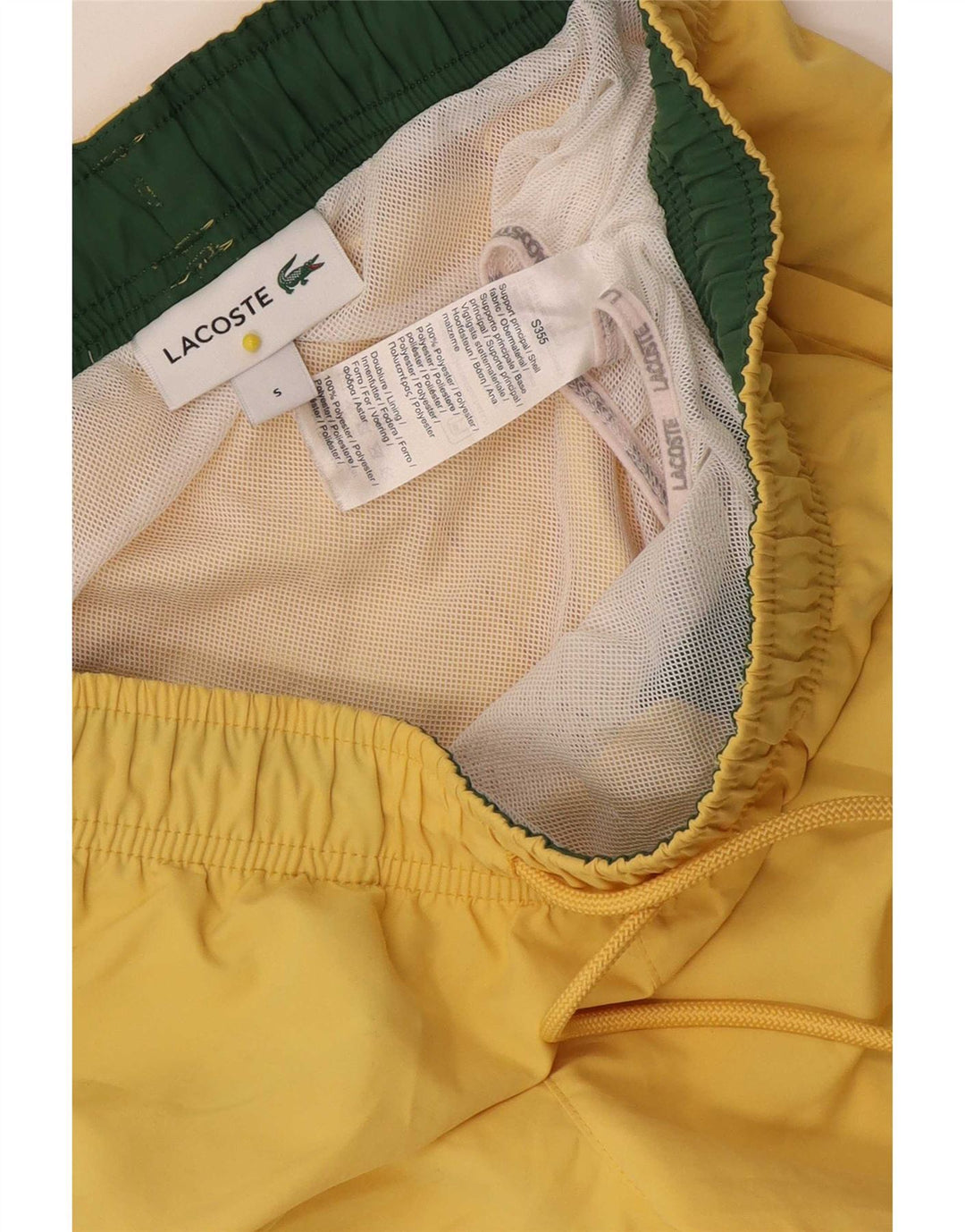 Pantaloncini da bagno da donna Lacoste UK 10 Small Giallo Poliestere
