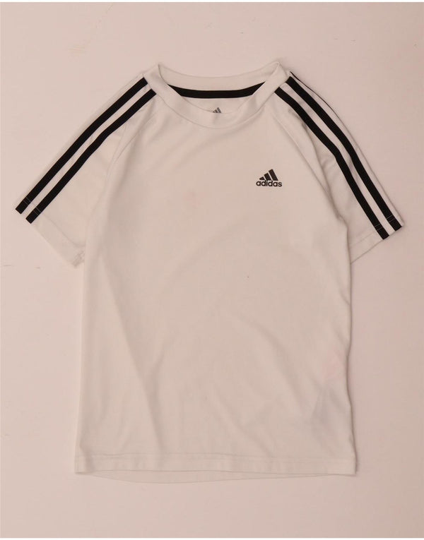 Adidas Boys Aeroready T-Shirt Top 9-10 År Hvid Polyester